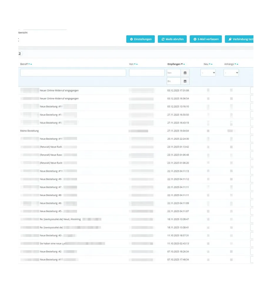E-Mail Manager – IMAP Posteingang & Ausgang direkt im PrestaShop-Backoffice