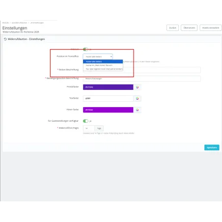 PS Widerrufsmanager & Widerrufsbutton | Rechtskonforme Widerrufsabwicklung für PrestaShop (EU-Richtlinie 2023/2673)