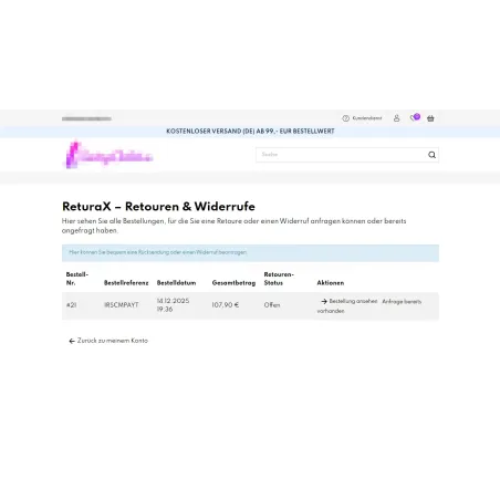 ReturaX – Retouren & Widerrufsmanager für PrestaShop
