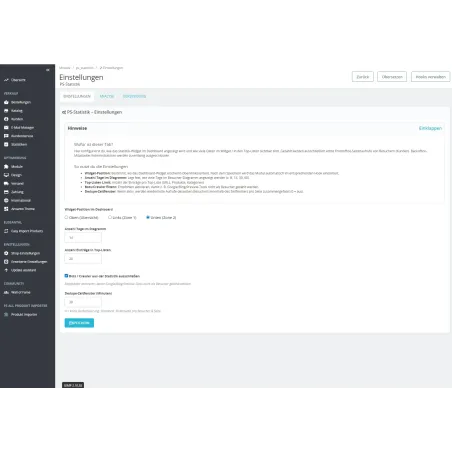 PS-Statistik Pro – Besucherstatistik ohne Cookies für PrestaShop 1.7–9.x | PluginFabrik